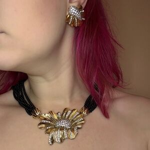 Vintage Butler Floral Necklace and Earring Set